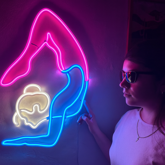 flex Glow Art – Multicolor Yoga Pose  fitness LED Neon Sign (2 *1.5 ft)