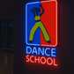 Dance School Split-Frame Neon Wall gym Sign | Blue & Red LED Decor