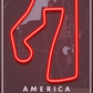 America Racing F1 Circuit LED Neon Wall Art – Minimal Track Map Neon Sign