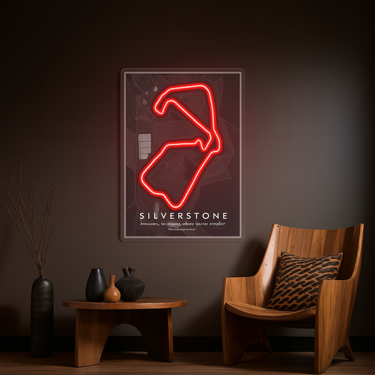 Silverstone Racing F1 Circuit LED Neon Wall Art – Iconic Track Map Neon Sign