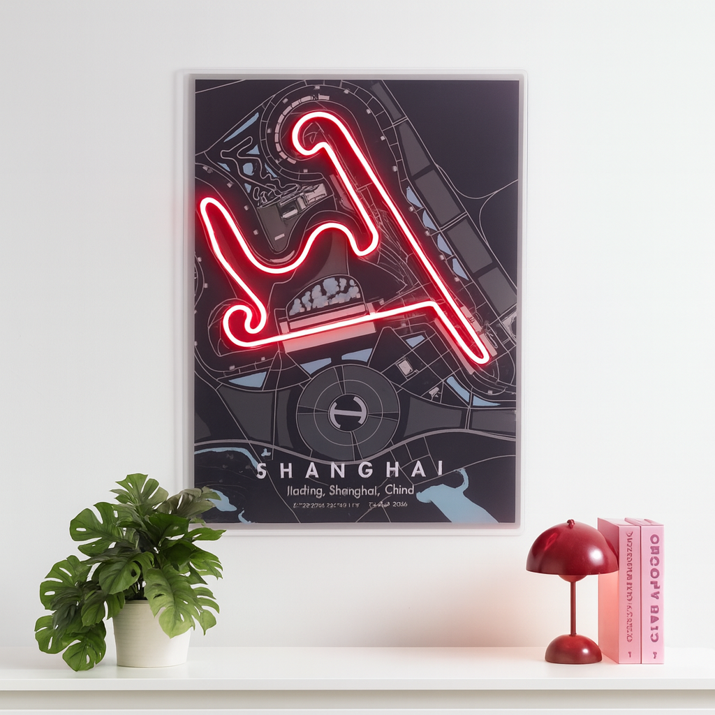 Shanghai International F1 Circuit Map – LED Neon Wall Art