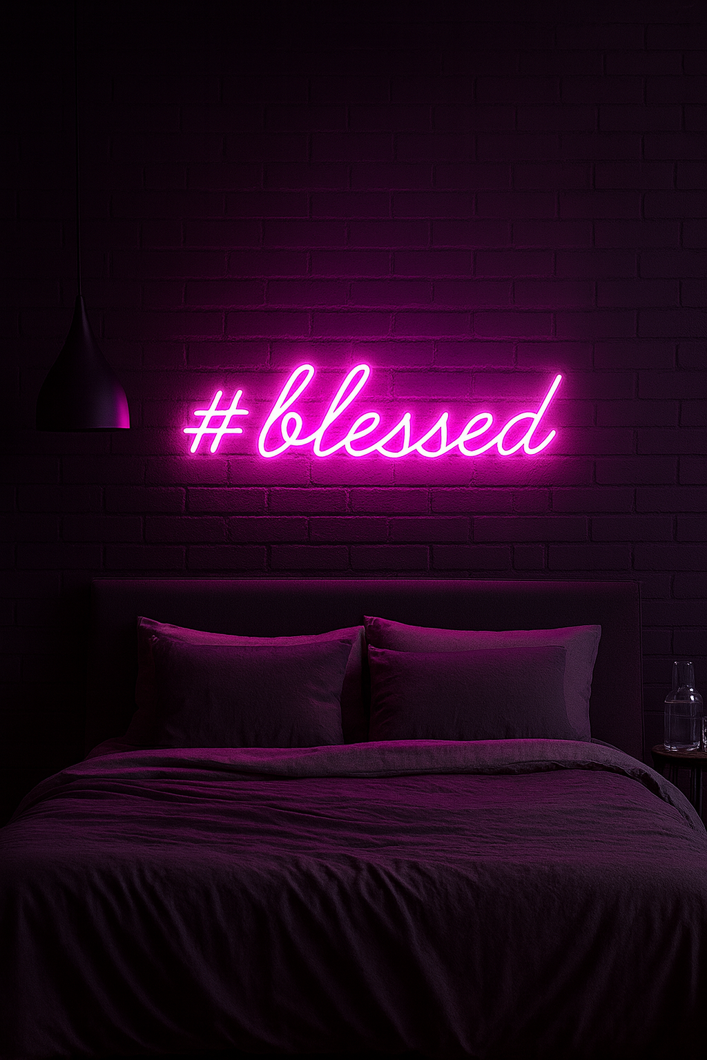 Blessed Neon Sign (8x18 inches) (Pink)