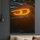 Inferno Eyes Neon Car Poster – Fire Orange Glow Wall Art
