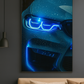 blue Lightning Neon Car Poster – Rain Night Street Aesthetic
