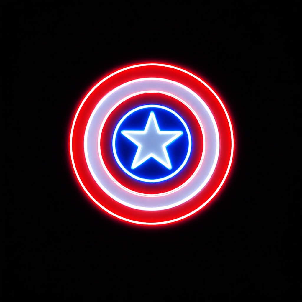 Captain Shield Neon Wall Light Game room