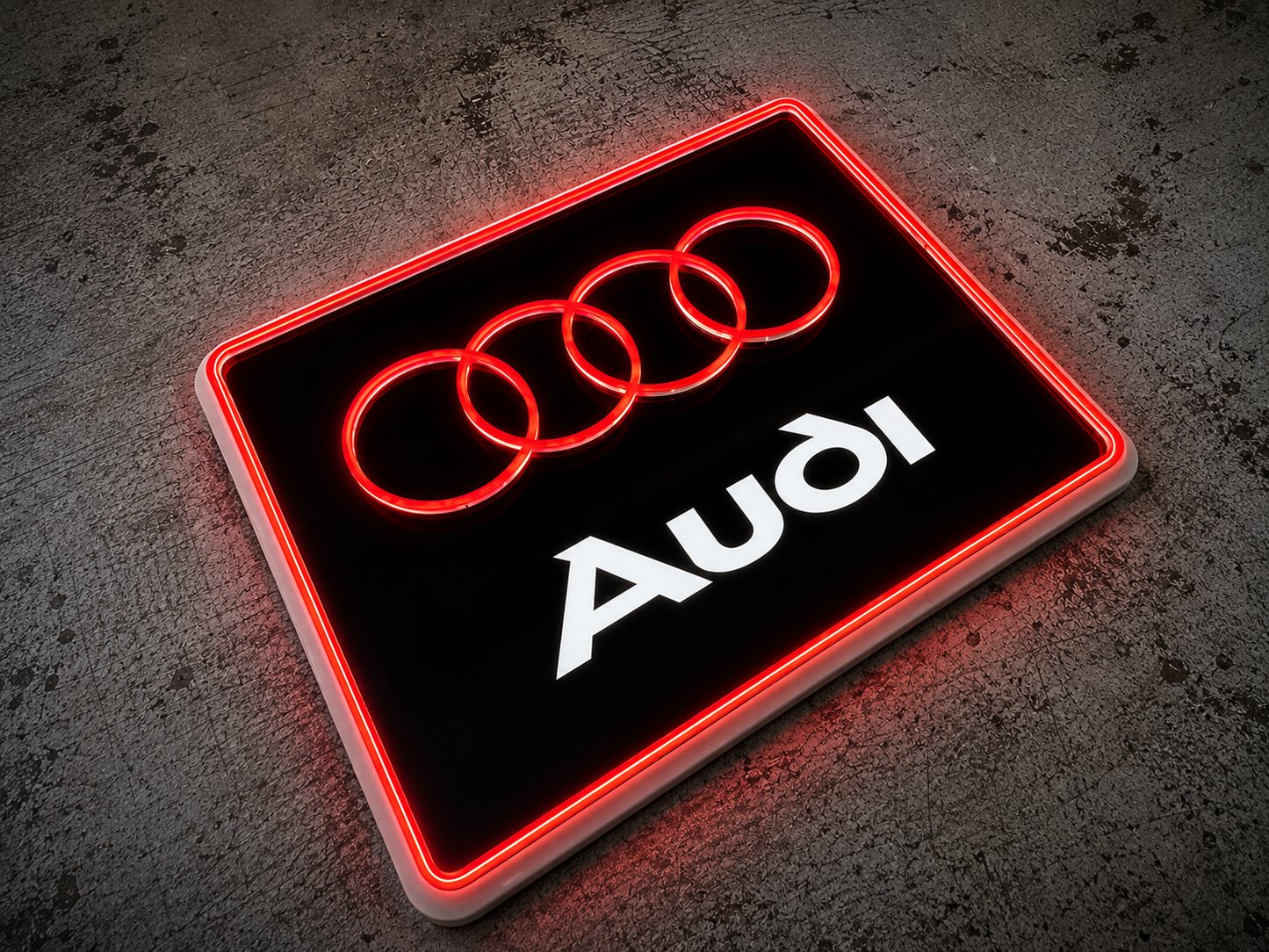 Audi Four Rings UV Print Neon Sign