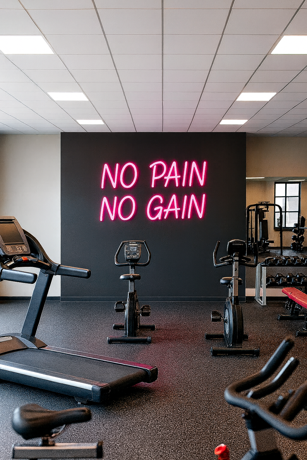 No Pain No Gain Neon Sign – Gym Motivation LED Light