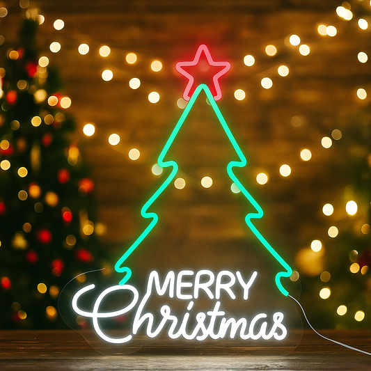 Neon Sign Merry Christmas Led Neon Sign Light Xmas Sign Lights for Wreath Gift Yard Decor | Christmas Decorations| Lights | Tree Decoration Items | Party, Home Decor (Christmas Tree(8x18 inch))