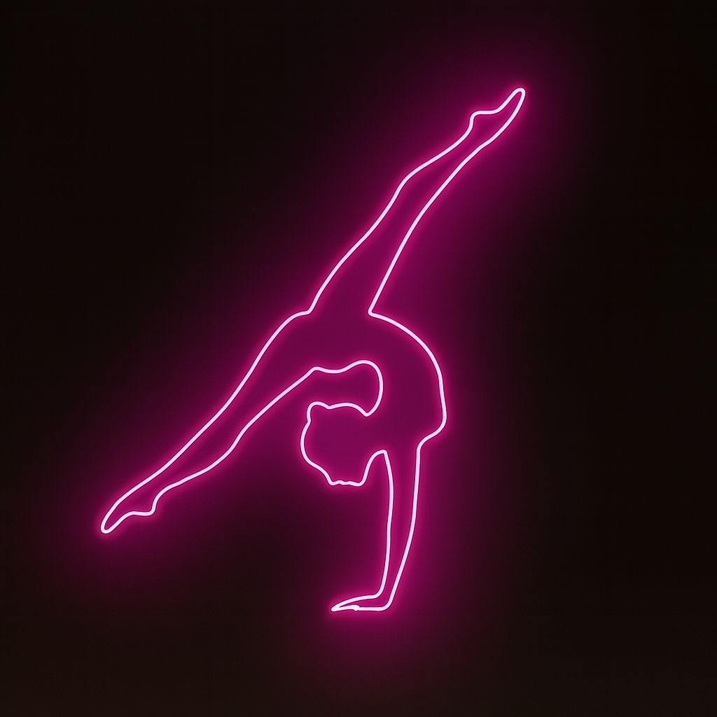 Title: Handstand fitness Yoga Glow – Pink Neon LED Wall Sign (3* 2 ft)