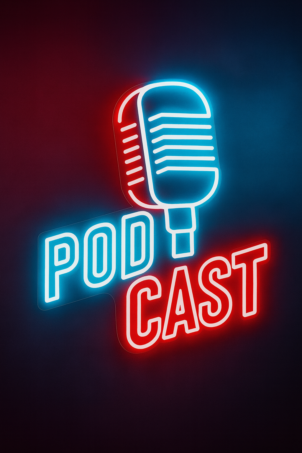 Podcast Microphone LED Neon Sign – Studio Wall Light (3 *2 ft)