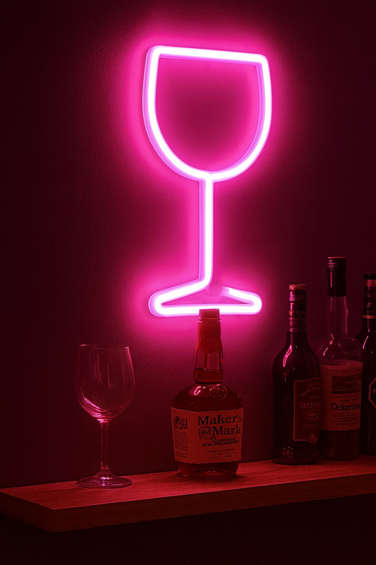 Wine Glass Neon Signs (6x10 inches)