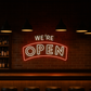 We're Open Neon Sign (Red) (10x18 Inches)