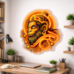 Divine Hanuman Neon Art – Radiant Orange Spiritual Wall Decor