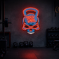 Train Hard Skull Kettlebell Neon LED Sign – Gym Motivation Wall Decor