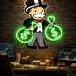 Monopoly Money King Neon Wall Art – LED Wealth & Hustle Sign | Neon Signs India — Image 1
