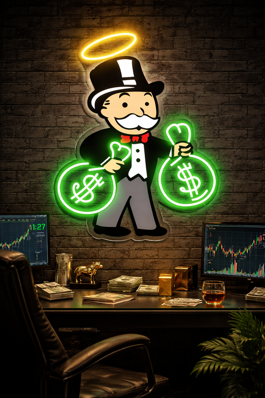 Monopoly Money King Neon Wall Art – LED Wealth & Hustle Sign