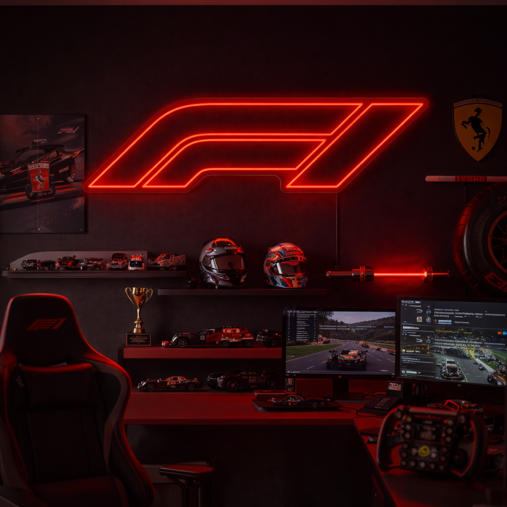 F1 LED Wall Art Game room With color changing app controlled LED | Neon Signs India — Image 1