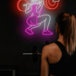 Female Weightlifter Neon Sign – Gym Motivation LED Neon Light