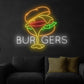 Burger Neon Wall Sign – Restaurant Display Edition