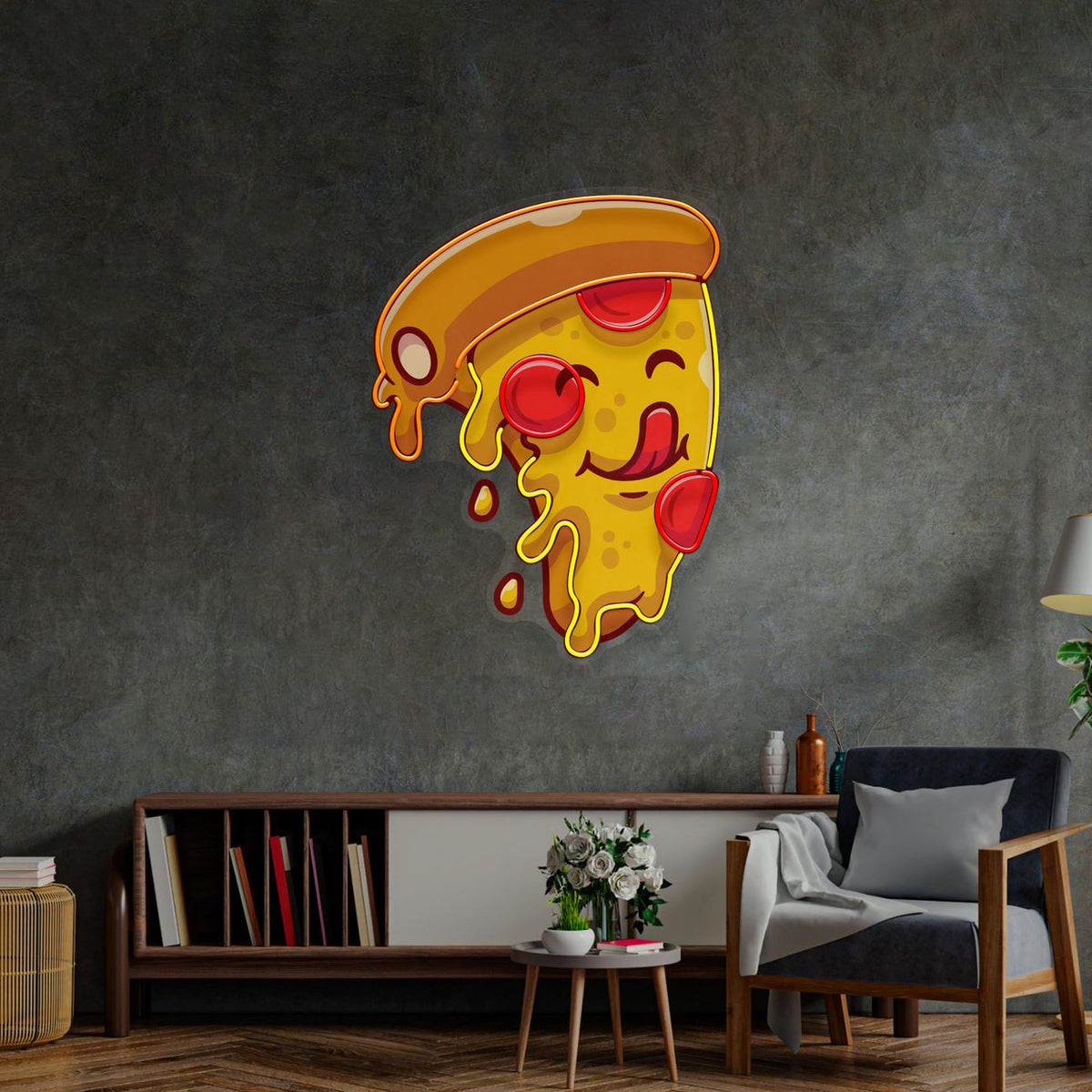 Cute Pizza Slice Pop Art LED Neon Sign