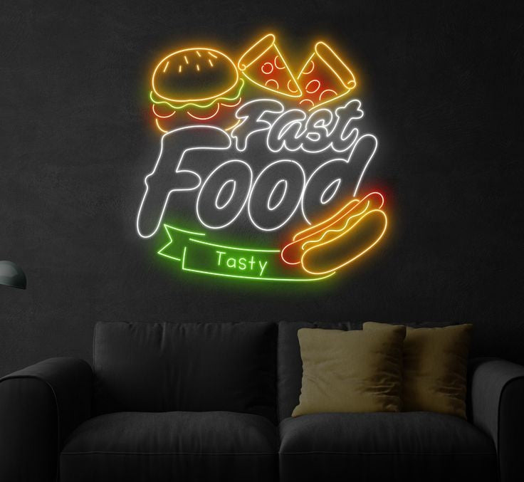 Fast Food Neon Wall Sign – Tasty Glow Edition