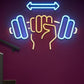 Power Grip Dumbbell Neon Sign – LED Gym Wall Light for Fitness Motivation”