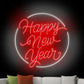 Circular "Happy New Year" Red Neon Sign
