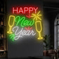 "Happy New Year" LED Neon Sign – The Ultimate NYE Party Backdrop