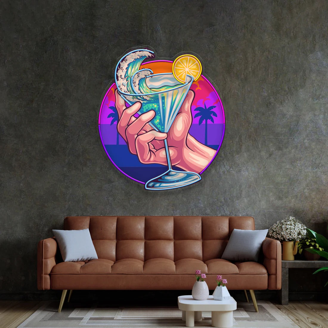 Tropical Mocktail Pop Art LED Neon Sign