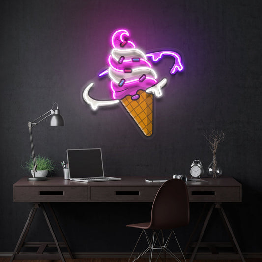 Ice Cream Planet Cartoon Pop Art LED Neon Sign