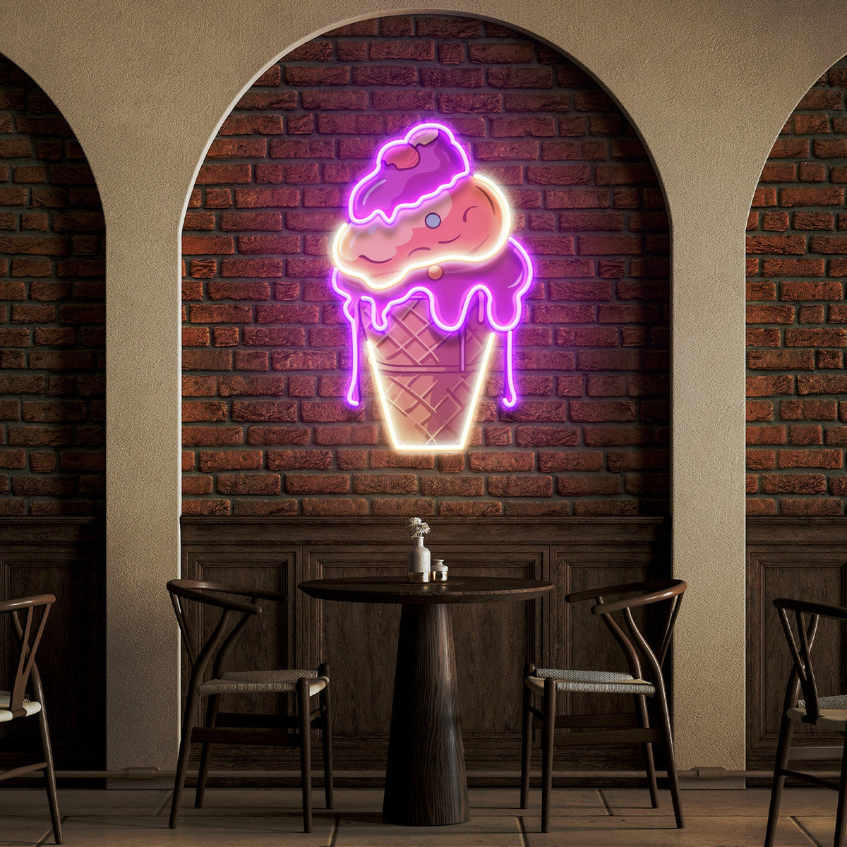 Ice Cream Cones Pop Art LED Neon Sign