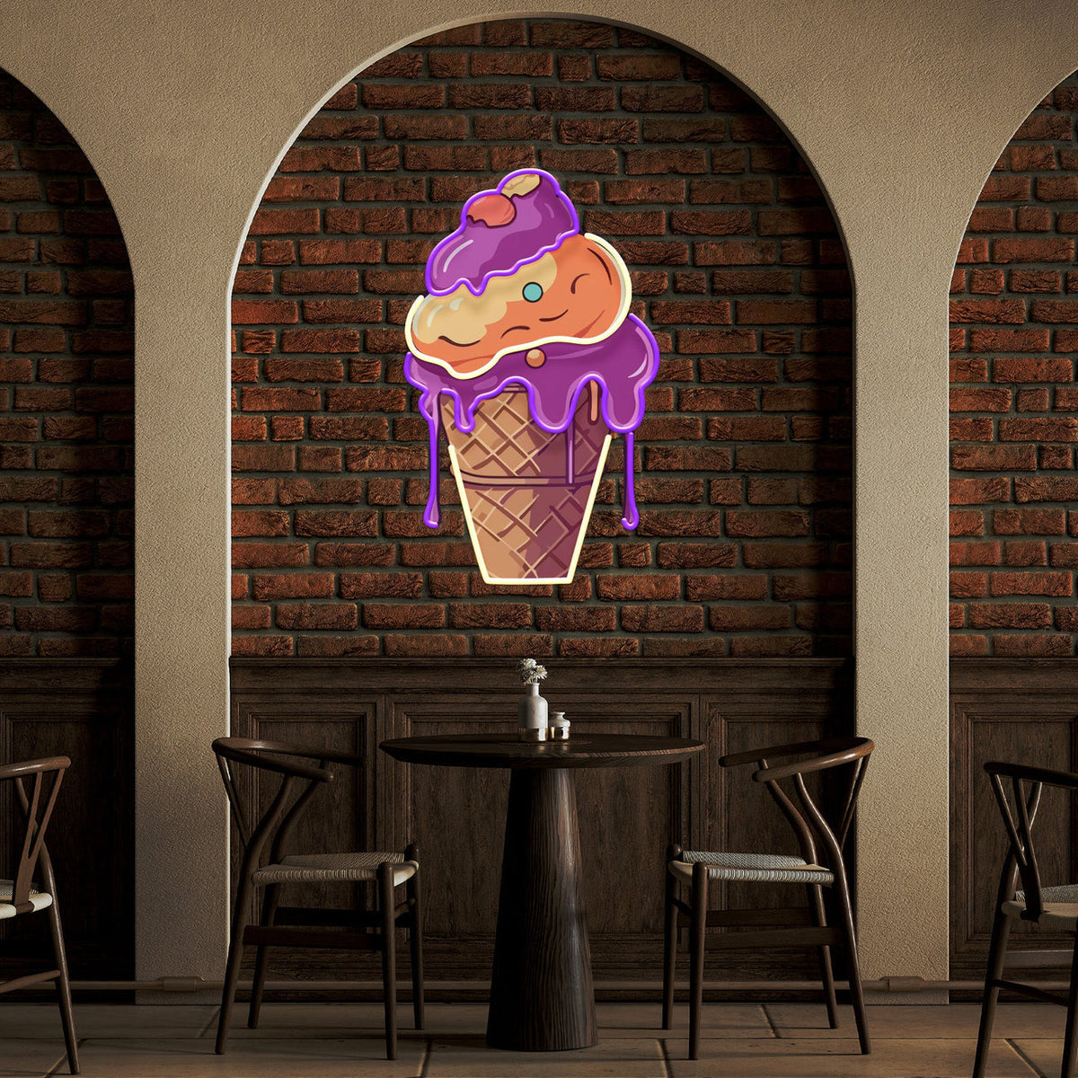 Ice Cream Cones Pop Art LED Neon Sign