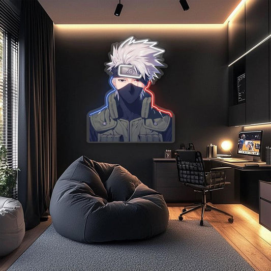 Anime Ninja Neon Wall Art – LED Plexiglass Neon Sign for Modern Rooms Game Room