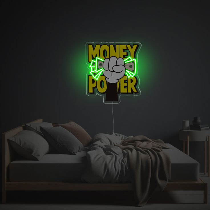 Money Power LED Neon Sign – Hustler Statement Wall Art