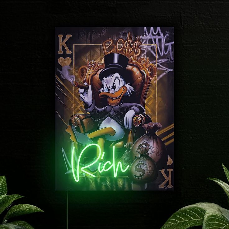 Rich Neon Money Wall Art – Luxury Hustle LED Sign Game room