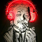 Neon Genius Vibes – Scientist Headphones LED Wall Art