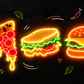 Restaurant Food Neon Sign Set – Burger, Pizza, Fries & Milkshake LED Wall Decor Neonsignsindia