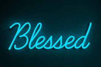 Blessed (5 * 12 inches) Neon Light (Ice Blue)