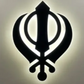 Khanda Symbol LED Neon Wall Light – Spiritual Glow Home Decor