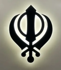 Khanda Symbol LED Neon Wall Light – Spiritual Glow Home Decor