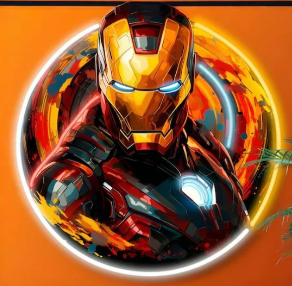 Iron Man Arc Reactor Neon Wall Art – Marvel Superhero LED Decor Game Room
