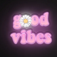 Good Vibes Pink Neon LED Wall Sign with Daisy – Aesthetic Room Decor (24*12 inch) | Neon Signs India — Image 2