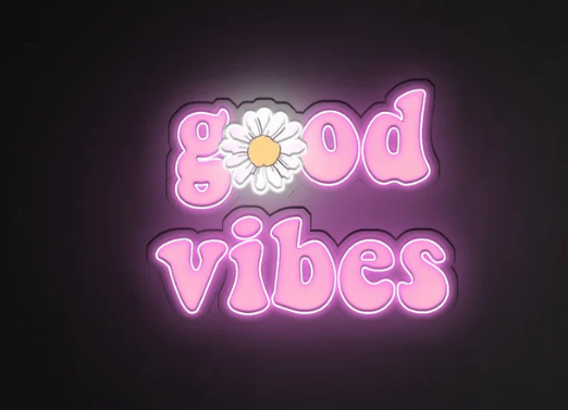 Good Vibes Pink Neon LED Wall Sign with Daisy – Aesthetic Room Decor (24*12 inch) | Neon Signs India — Image 2
