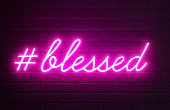 Blessed Neon Sign (8x18 inches) (Pink)