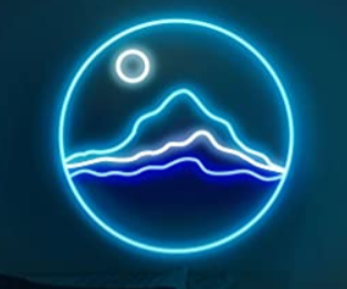 Mountains Neon Sign 12X12 inches