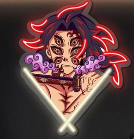 Demon Warrior Anime Neon Wall Art – Plexiglass LED Neon Sign for Game Room & Bedroom Decor