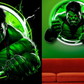 Hulk Gamma Rage Neon Wall Art – Green Power LED Superhero Light