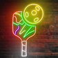 Pickleball Paddle & Ball Neon LED Wall Sign – Vibrant Sports Room Decor Light