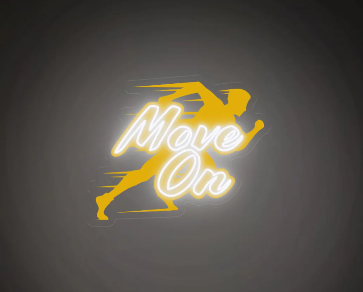 Move On  Uv Print Neon Wall Art – Motivational Runner LED Neon Sign | Neon Signs India — Image 3