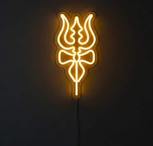 Shivji trisul neon sign for mandir decor